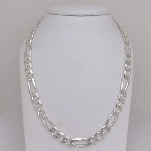 Sterling Silver (925) Men’s Figaro Chain (~23” x 8mm)